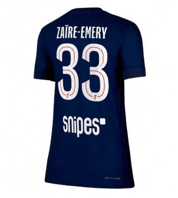 Paris Saint-Germain Warren Zaire-Emery #33 Hjemmebanetrøje Dame 2025-26 Kortærmet